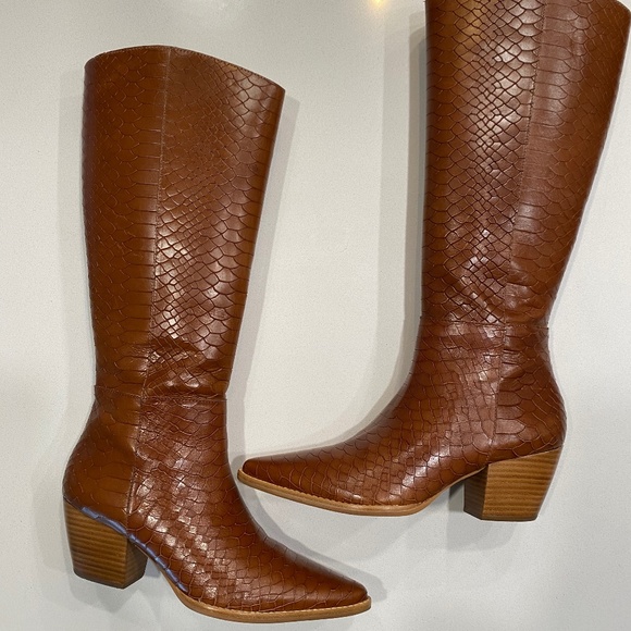 New Matisse tall Croc Cowboy boots 8.5 - Picture 1 of 8